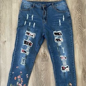 Floral ripped Jeans